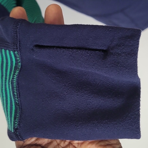 LULULEMON | Men's Navy Neon Green Half-Zip Large Long Sleeve Tee - Picture 8 of 13